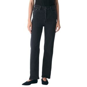 Aritzia Denim Forum Arlo High Rise Straight Leg Jean Washed Black Sz 31